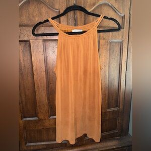 Green Envelope Sleeveless Orange Blouse